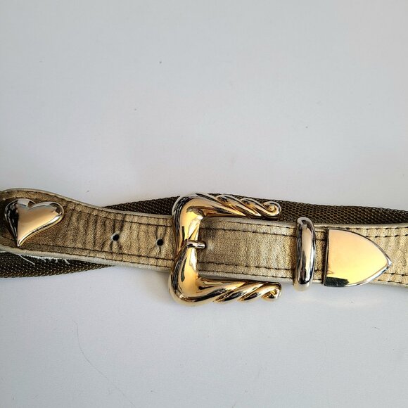 Susi Roher belt with gold metal mesh and hearts design. - Picture 2 of 9
